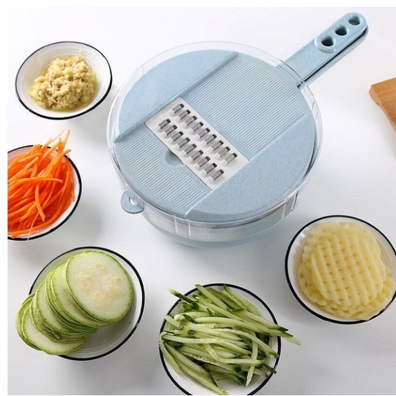 8-in-1 Vegetable Mandoline Slicer with Peeler & Strainer - Image 2