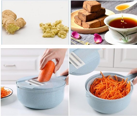 8-in-1 Vegetable Mandoline Slicer with Peeler & Strainer - Image 4