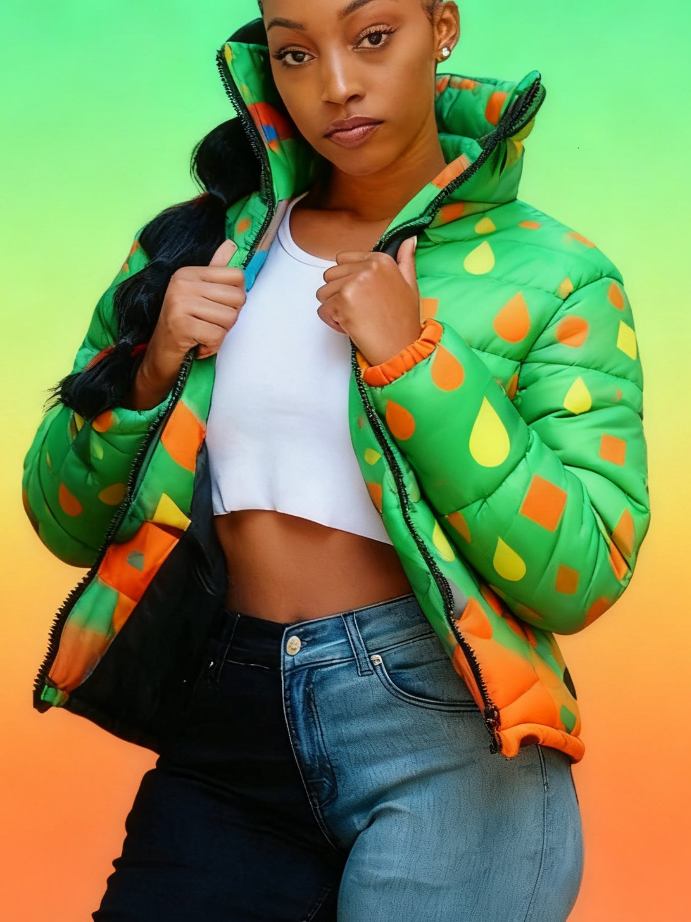 Women’s Short Warm Jacket – Casual Colorful Coat - Image 5