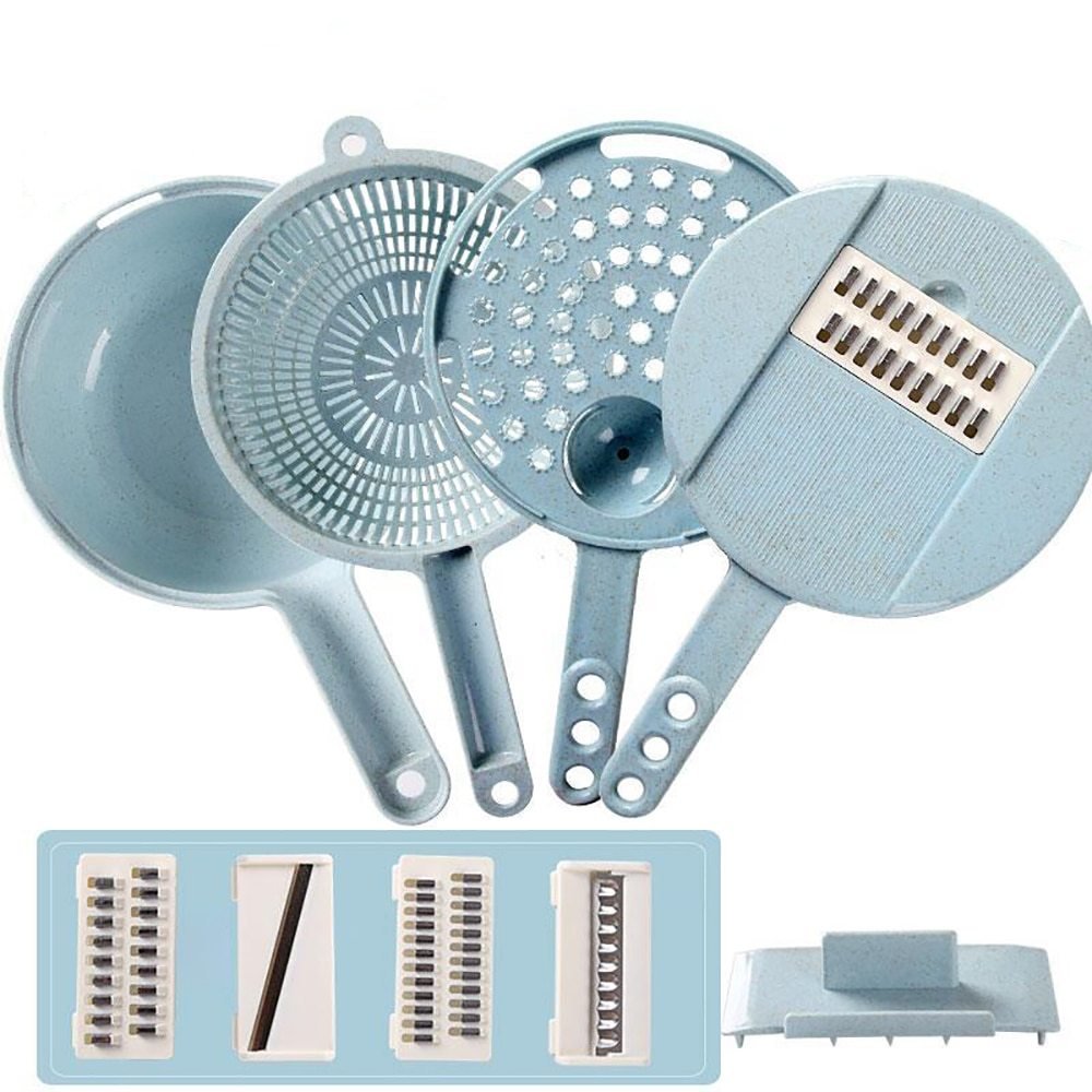 8-in-1 Vegetable Mandoline Slicer with Peeler & Strainer - Image 6