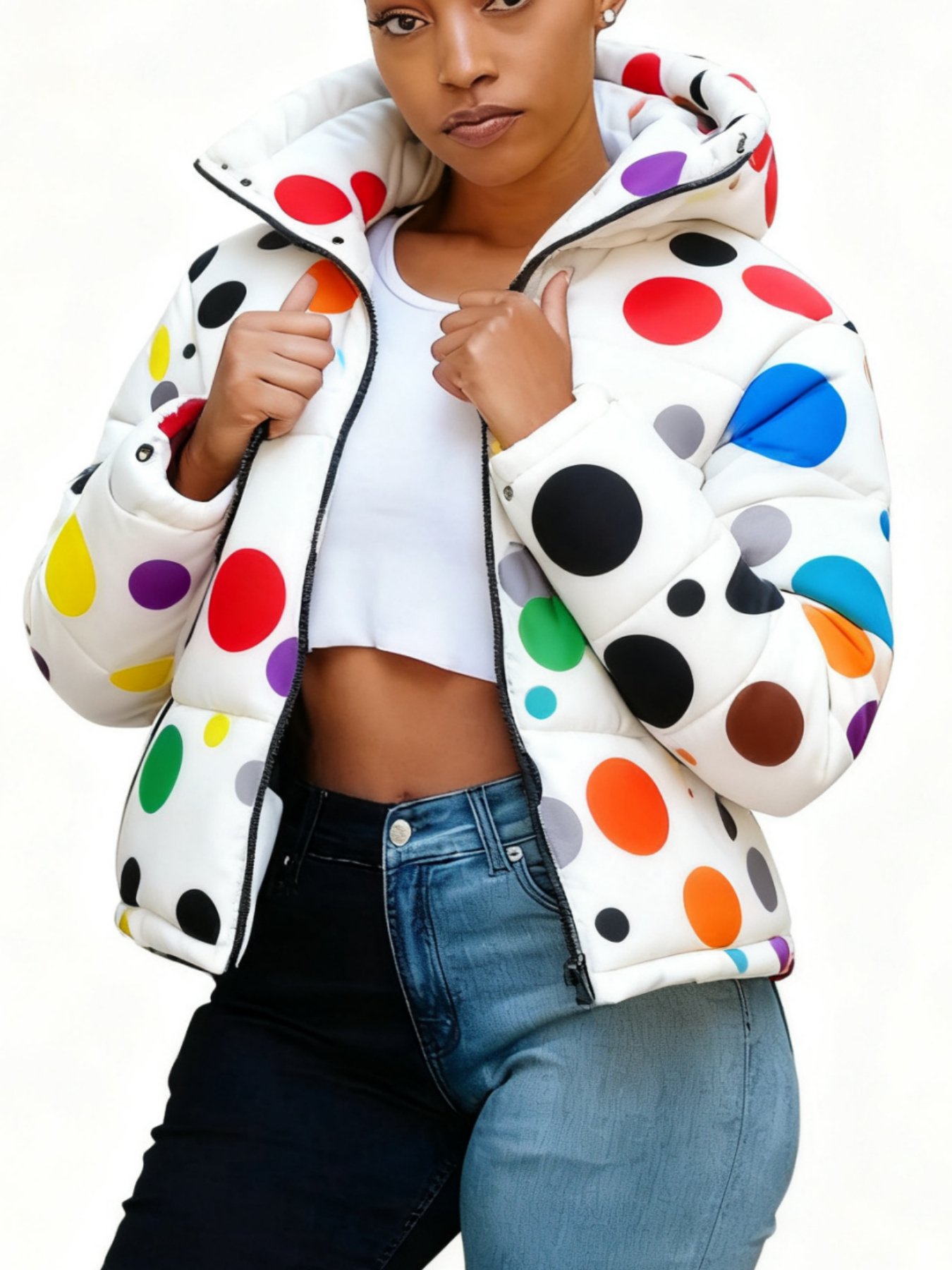 Women’s Short Warm Jacket – Casual Colorful Coat - Image 8