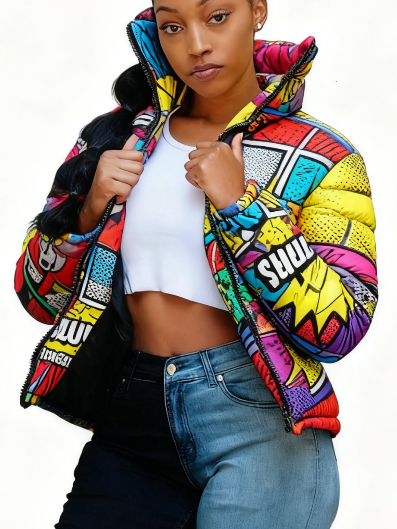 Women’s Short Warm Jacket – Casual Colorful Coat - Image 7