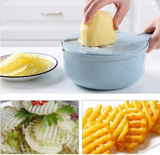 8-in-1 Vegetable Mandoline Slicer with Peeler & Strainer - Image 10