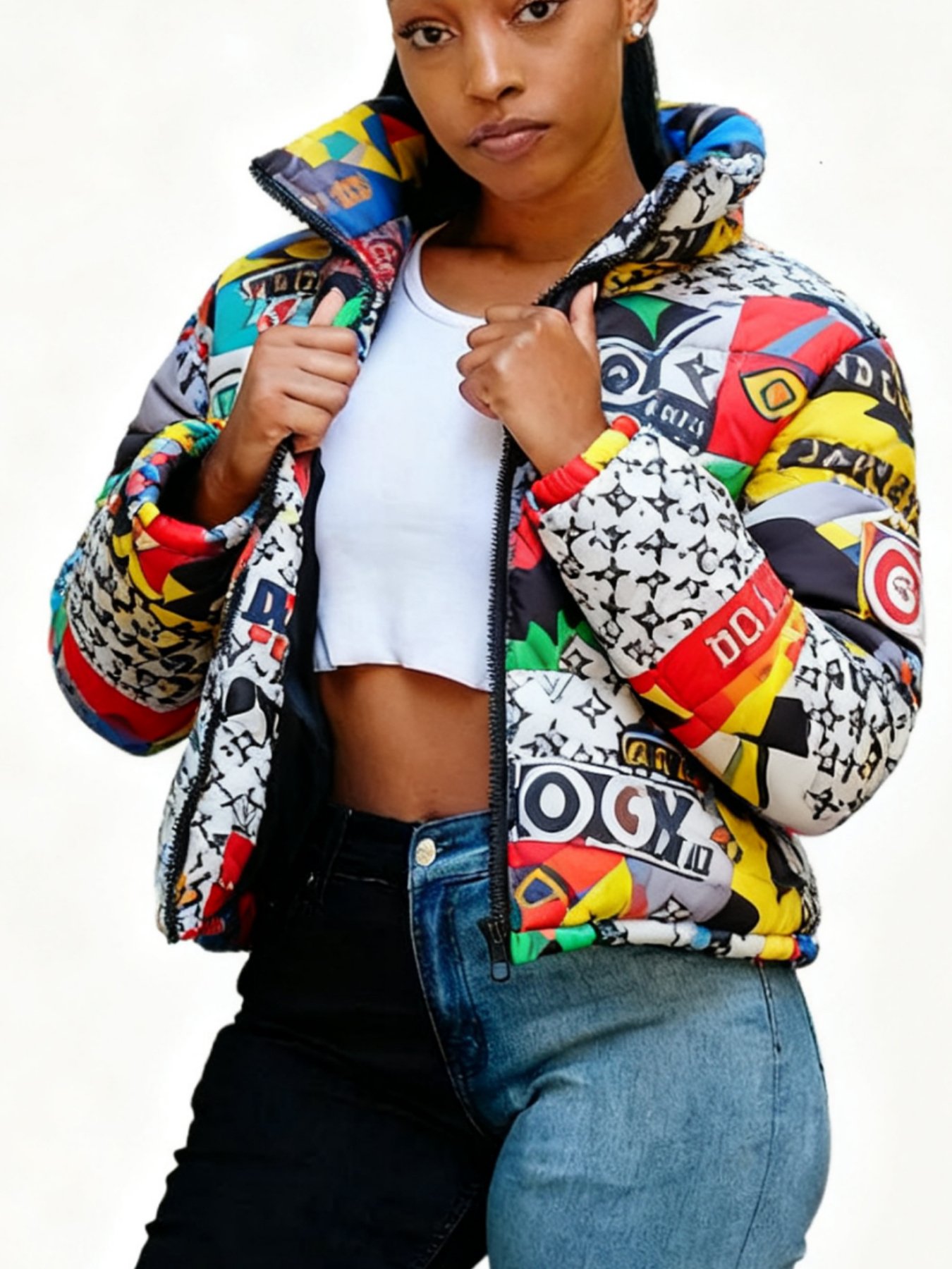 Women’s Short Warm Jacket – Casual Colorful Coat - Image 9